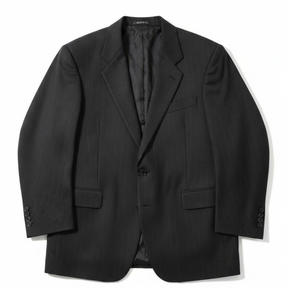 JD Christopher London New York Black Pinstripe Wool Blend Blazer,‎ Men's 40R